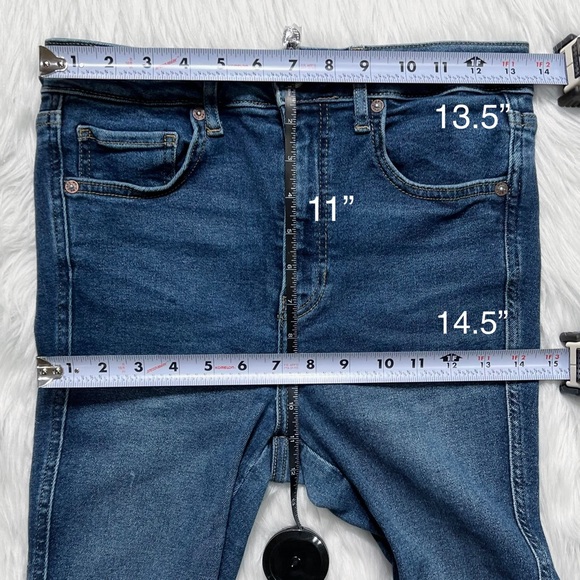 Free People Fringe Hem High Waist Medium Wash Skinny Ankle Jeans - Picture 9 of 11